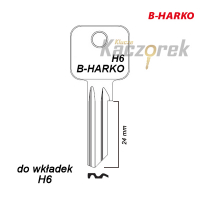 Mieszkaniowy 191 - klucz surowy mosiężny - B-Harko do wkładki H6 krótki